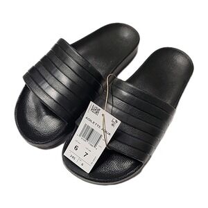 Adidas Unisex Adilette Aqua Slides Sandals Black / White /Core Black Size 6